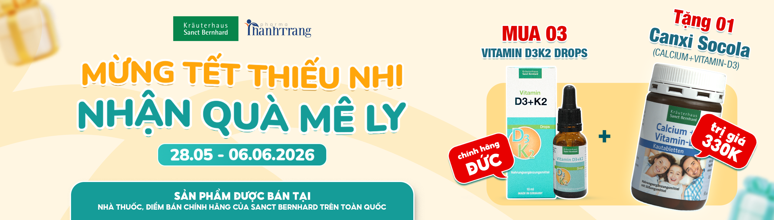 Chương trình khuyến mãi combo 02 Quốc tế thiếu nhi của Thanh Trang Pharma